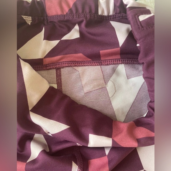 (3/$15) Oiselle Geometric Workout Pattern Tights Sz 4 - Picture 4 of 4